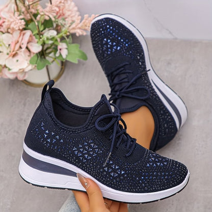 💎Chaussures de Sport Orthopédiques pour Femme – Cuir Haut de Gamme, Strass Élégants & Soutien Postural Médical✨👟
