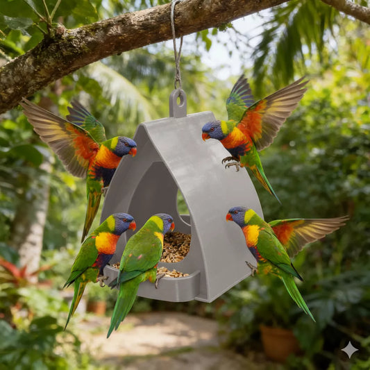 📢 50 % de réduction ⏰ Mangeoire suspendue pour oiseaux avec toit – Observation facile, nourriture protégée & design durable ! 🐦🌧️