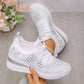 💎Chaussures de Sport Orthopédiques pour Femme – Cuir Haut de Gamme, Strass Élégants & Soutien Postural Médical✨👟