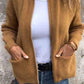 Veste tricotée confortable à fermeture éclair pour femmes