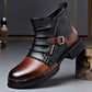 💎 50% DE RÉDUCTION ! 💎 Bottines en Cuir Véritable pour Homme – Design Bicolore, Fermeture Éclair Latérale & Semelle Antidérapante 👢✨