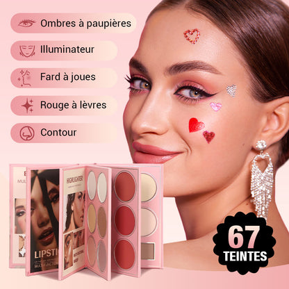 💫💖Livre de maquillage magique💫Kit livre palette de maquillage multi-fonctions 67 couleurs