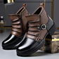 💎 50% DE RÉDUCTION ! 💎 Bottines en Cuir Véritable pour Homme – Design Bicolore, Fermeture Éclair Latérale & Semelle Antidérapante 👢✨