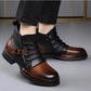 💎 50% DE RÉDUCTION ! 💎 Bottines en Cuir Véritable pour Homme – Design Bicolore, Fermeture Éclair Latérale & Semelle Antidérapante 👢✨