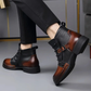 💎 50% DE RÉDUCTION ! 💎 Bottines en Cuir Véritable pour Homme – Design Bicolore, Fermeture Éclair Latérale & Semelle Antidérapante 👢✨