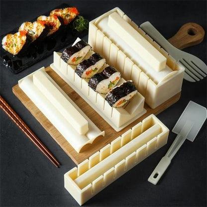🍣 Kit à Sushi 5-en-1 — Moules Multifonctions HIPS, Sans BPA, Facile à Nettoyer, Idée Cadeau ✨