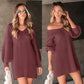 🔥What should I wear tomorrow?🔥-V-neck lantern sleeve solid color knitted woolen dress