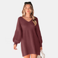 🔥What should I wear tomorrow?🔥-V-neck lantern sleeve solid color knitted woolen dress