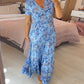 (💃Que dois-je porter demain ?) Robe longue à col en V, imprimée et confortable