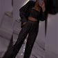 🌟👠Indispensable pour les fêtards brillants✨ Blazer éblouissant et pantalon large, élégant et grandiose, parfait pour les fêtes !