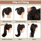 ⏳Réduction limitée de 49%🎁18 Inch Curly Wavy Frizzy Hair Extension with Ponytail