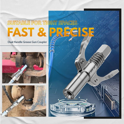 🛢️ 50% DE RÉDUCTION! 🔧 Coupleur de Graisseur à Double Poignée Haute Pression – Connexion Universelle, Robuste & Anti-Fuite pour Atelier ⚙️