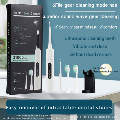 🦷 50% OFF MAINTENANT ! 💦 Nettoyeur Dentaire Ultrasonique 5 en 1 - 3 Vitesses Réglables pour un Nettoyage Profond et Doux ✨📦