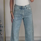 ✨2025 Hot Sale - 50% de réduction✨👗Jeans à jambe droite avec strass