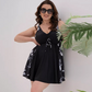 👙 PROMO LIMITÉE 50% DE RÉDUCTION ! 💥 Robe de Bain Imprimée Femme – Col V, Sans Manches, Short Intégré ✨