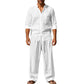 👔 PROMO LIMITÉE 50% DE RÉDUCTION ! ✨ Ensemble Homme – Chemise & Pantalon, Lin, Respirant ✨