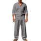 👔 PROMO LIMITÉE 50% DE RÉDUCTION ! ✨ Ensemble Homme – Chemise & Pantalon, Lin, Respirant ✨
