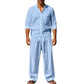 👔 PROMO LIMITÉE 50% DE RÉDUCTION ! ✨ Ensemble Homme – Chemise & Pantalon, Lin, Respirant ✨