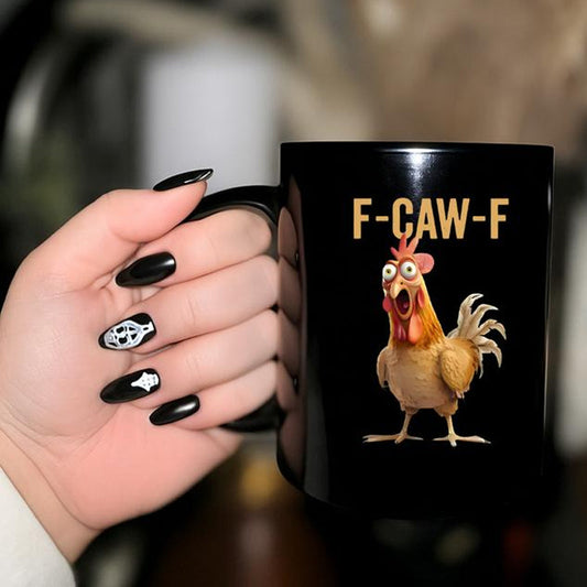 🏆50 % de réduction ⚡ Plus de 50 000 exemplaires vendus ! Presque épuisé ! 💥 Mug humoristique « F-Caw-F »