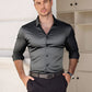 📢50% de réduction！！！📍Chemise Boutonnée à Manches Longues à Col Revers de Couleur Unie pour Homme