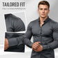 📢50% de réduction！！！📍Chemise Boutonnée à Manches Longues à Col Revers de Couleur Unie pour Homme