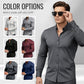 📢50% de réduction！！！📍Chemise Boutonnée à Manches Longues à Col Revers de Couleur Unie pour Homme