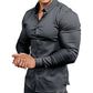 📢50% de réduction！！！📍Chemise Boutonnée à Manches Longues à Col Revers de Couleur Unie pour Homme