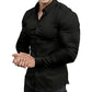 📢50% de réduction！！！📍Chemise Boutonnée à Manches Longues à Col Revers de Couleur Unie pour Homme