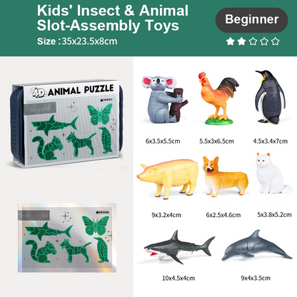 🐞 50 % de réduction ! Modèles d’insectes & animaux 1:1 – Assemblage éducatif en 3 niveaux, vinyle sécurisé 🎁🔬