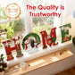 📢📢50 % de réduction !!!🎅Décoration murale en bois pour Noël avec lettres - HOME/JOY