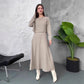 Ensemble deux pièces en maille pour femme : robe midi débardeur et crop top