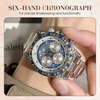📢📢60 % de réduction !!! 🎅【🎁Le Cadeau de Noël🎁】🎄Montre chronographe lumineuse à six aiguilles pour homme