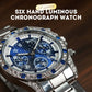 📢📢60 % de réduction !!! 🎅【🎁Le Cadeau de Noël🎁】🎄Montre chronographe lumineuse à six aiguilles pour homme