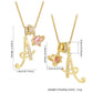 Collier avec initiale et breloque cœur rose