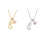 Collier avec initiale et breloque cœur rose