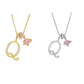 Collier avec initiale et breloque cœur rose