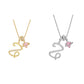 Collier avec initiale et breloque cœur rose
