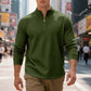 Sweat-shirt à col zippé 1/4 pour homme, en jacquard.