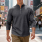 Sweat-shirt à col zippé 1/4 pour homme, en jacquard.