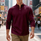 Sweat-shirt à col zippé 1/4 pour homme, en jacquard.