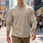 Sweat-shirt à col zippé 1/4 pour homme, en jacquard.
