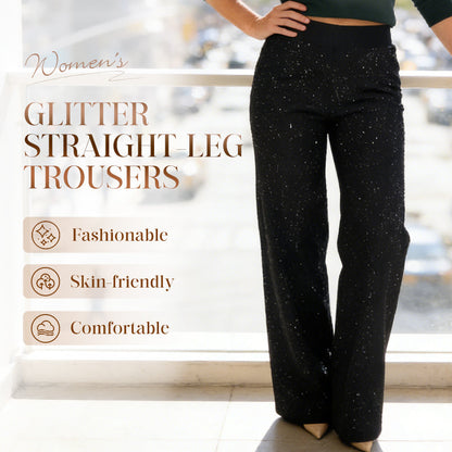 🔥 50 % DE RÉDUCTION !! ✨Pantalon droit pailleté taille haute