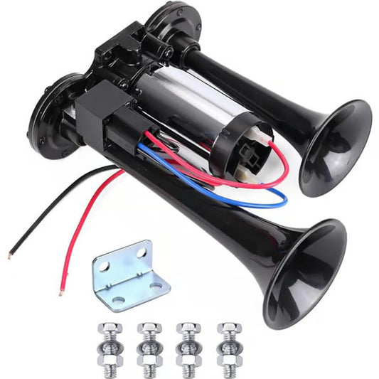 📢📢50% DE RÉDUCTION !! ⏰ Klaxon pneumatique 120 dB – Pour train, camion, voiture | 12V/24V, étanche & installation sans outil 🚛🔊