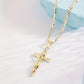 ✨ Collier Crucifix en Or – Motif INRI Détaillé, Chaîne Figaro Ajustable & Finition Éclatante 💛