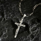 ✨ Collier Crucifix en Or – Motif INRI Détaillé, Chaîne Figaro Ajustable & Finition Éclatante 💛
