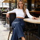 📢📢50 % de réduction !! ⏰Jean taille haute à jambes larges pour femme