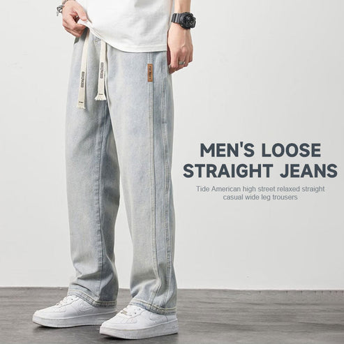 💎 50% DE RÉDUCTION ! 💎 Jeans Droits Amples pour Hommes – Coupe Décontractée, Tissu Respirant & Style Polyvalent 👖