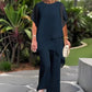 💐 50% DE RÉDUCTION ! Top Asymétrique & Pantalon Large – La Tendance qui Allonge la Silhouette 🌸👗【Offre Flash】