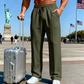 📢📢40 % DE RÉDUCTION !! ⏰Pantalon droit pour homme à taille élastique avec cordon de serrage