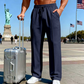 📢📢40 % DE RÉDUCTION !! ⏰Pantalon droit pour homme à taille élastique avec cordon de serrage